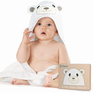 Dolwis Bamboo Hooded Bear Baby Bath Towel Organic Cotton Newborn